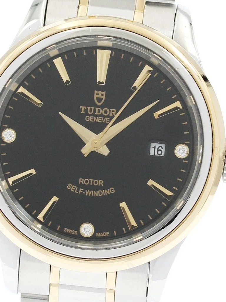 Tudor Style 12103 Date 3p Diamond Black Dial Automatic Ladies Watch